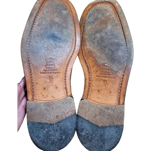 Belvedere Florence Brown Ostrich Leather Men\'s Oxfords Size 13 main image 8
